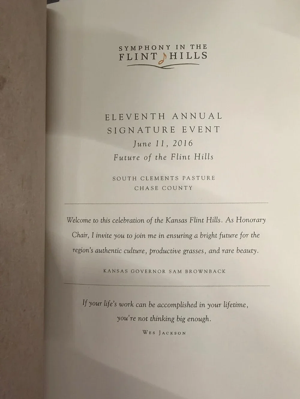 Symphony in the Flint Hills Commemorative Program 2016